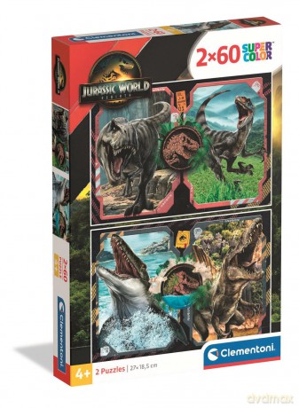 CLEMENTONI 2 x 60 el. SUPER KOLOR Jurassic World [PUZZLE]
