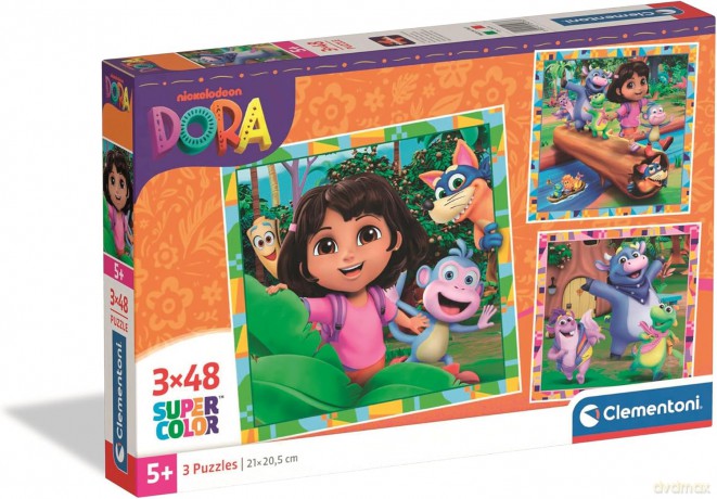 CLEMENTONI 3 x 48 el. SUPER KOLOR Dora [PUZZLE]
