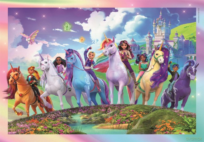 CLEMENTONI 104 el. SUPER KOLOR Unicorn Academy [PUZZLE]