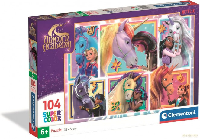 CLEMENTONI 104 el. SUPER KOLOR Unicorn Academy [PUZZLE]