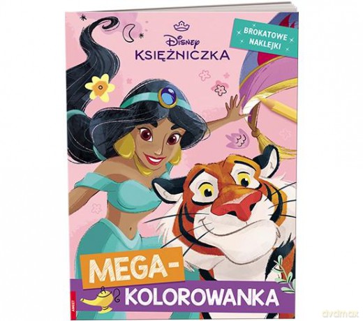 Disney księżniczka mega kolorowanka brokatowe naklejki KOLB-9103 [KSIĄŻKA]