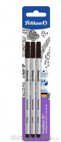 Cienkopis Fineliner 96 0,4mm czarny 3szt