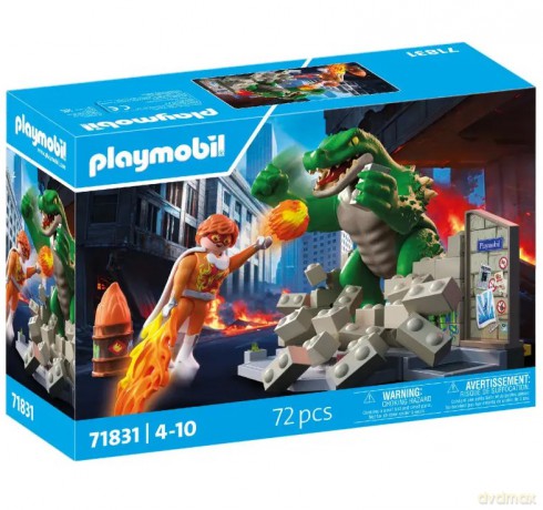 PLAYMOBIL Bohaterski pojedynek z jaszczurem (71831) [KLOCKI]