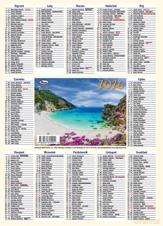 Kalendarz 2026 listkowy KL [KALENDARZ]