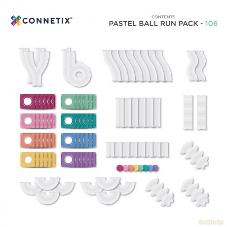 Connetix - Pastel Ball Run Pack 106 Pieces (CT-P-00106-BR)