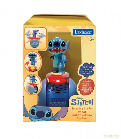Lexibook - Roller Surfer Stitch - One-wheel perfect balanced Stitch with light and sound effects (ROB01D)