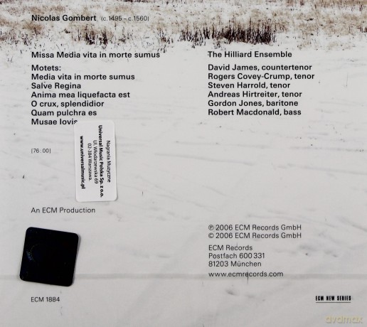 The Hilliard Ensamble: N.Gombert: Media Vita-Missa Media [CD]