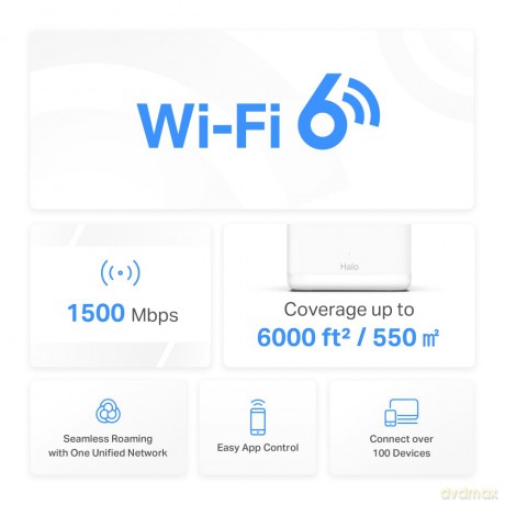 TP-link - Mercusys Halo H60X AX1500 Whole Home Mesh Wi-Fi 6 System (2-pack)