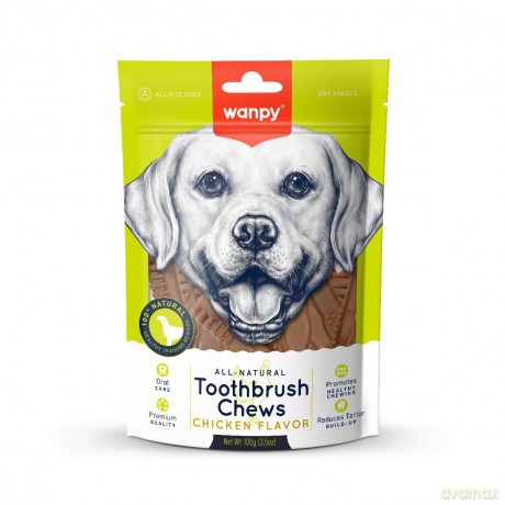 wanpy - Toothbrush Chews - Chicken Flavor - 100g