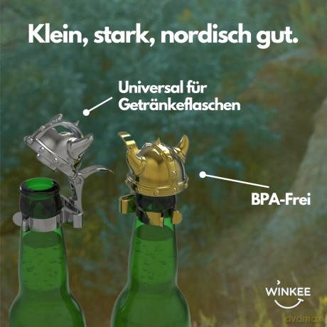 Winkee - Viking Helmet Bottle Stopper Set - 2 inches