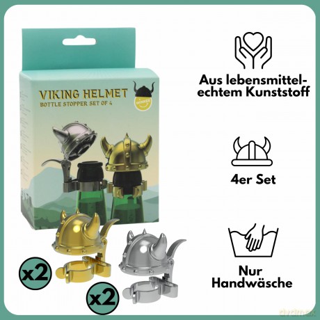 Winkee - Viking Helmet Bottle Stopper Set - 2 inches
