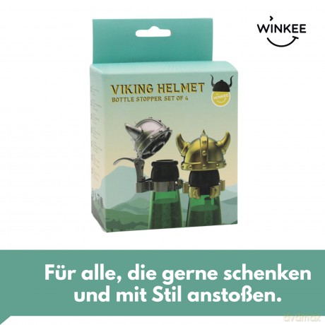 Winkee - Viking Helmet Bottle Stopper Set - 2 inches