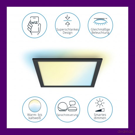 WiZ - Tunable White LED Panel - 30x30 - 12W - Sort
