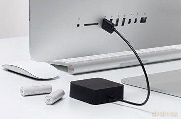 Aaden biurkowa ładowarka baterii 2x AA USB czarna