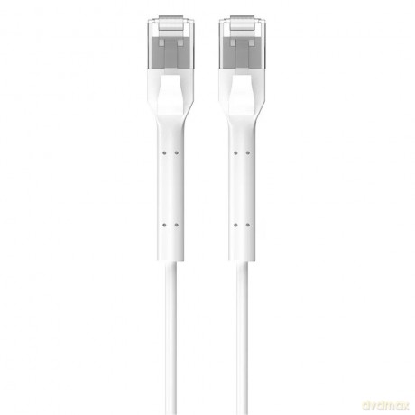 Patchcord kat.6a U/FTP 1Gbps miedź kabel sieciowy skrętka, łamana końcówka 2m biały