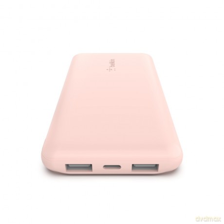 PowerBank 10 000mAh USB A i C 15W różowe złoto