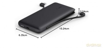 PowerBank 10 000mAh z kablami USB-C/LTG Czarny