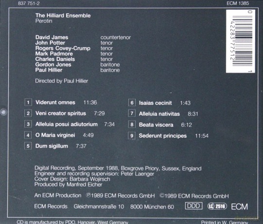 The Hilliard Ensemble: Perot [CD]