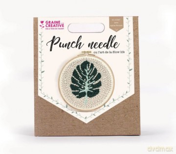 Zestaw Punch Needle Liść Monstery Graine Creative