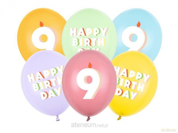 Balony 9 mix 30cm 50szt