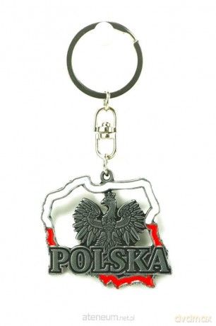 Brelok metalowy kontur Polski wersja 2 6cm