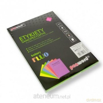 Etykiety samoprzylepne A4 fluo różowe 100ark
