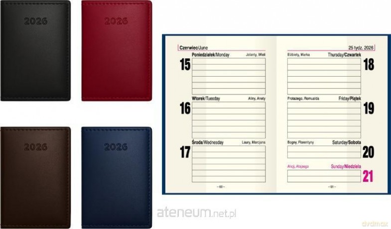 Kalendarz 2026 A7 kieszonkowy tygodniowy Lira MIX [KALENDARZ]
