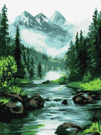 Malowanie po numerach - Tajemnicze źródło 30x40cm