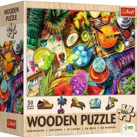TREFL drewniane 500+1 el. Kolorowe koktajle [PUZZLE]
