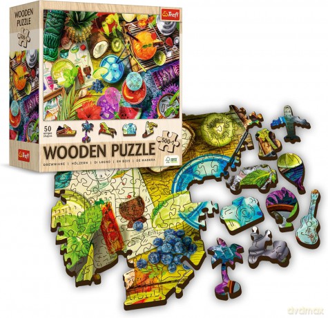 TREFL drewniane 500+1 el. Kolorowe koktajle [PUZZLE]