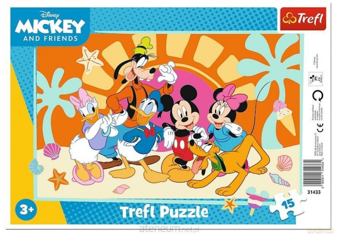 TREFL ramkowe 15 el. Ciekawski Miki [PUZZLE]