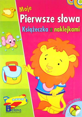 Moje pierwsze słowa. Książeczka z naklejkami. Lew [KSIĄŻKA]