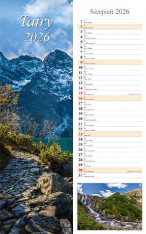 Kalendarz 2026 paskowy Tatry [KALENDARZ]