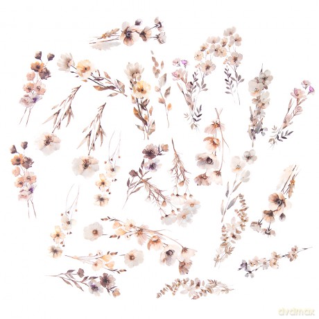 Naklejki Pet Kwiaty Beige Mist 30 szt.