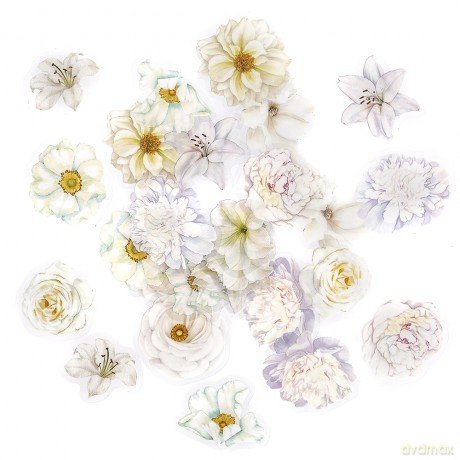 Naklejki Pet Kwiaty Moonlight White 30 szt.