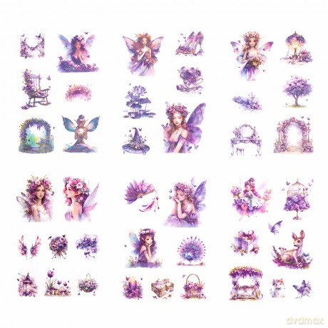 Naklejki Pet Połyskujące Wróżki Amethyst 6 arkuszy