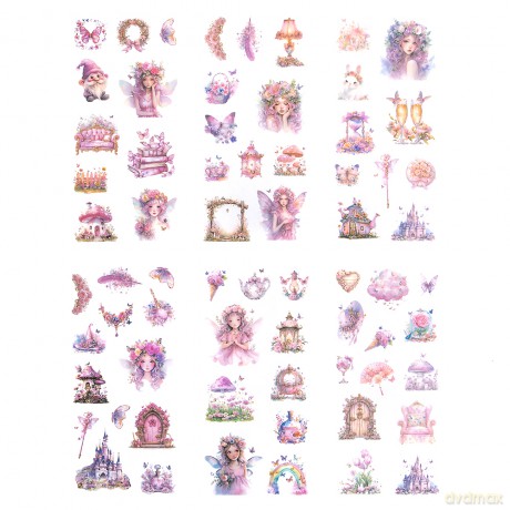 Naklejki Pet Wróżki Crystal Pink 6 arkuszy