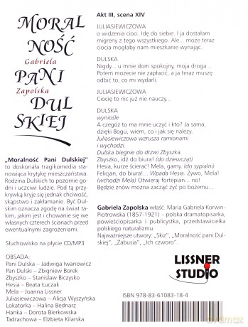 Moralność pani Dulskiej + Książka audio na CD - Gabriela Zapolska [KSIĄŻKA]