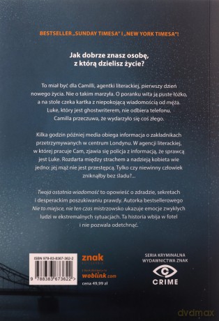 Twoja ostatnia wiadomość - Gillian McAllister [KSIĄŻKA]