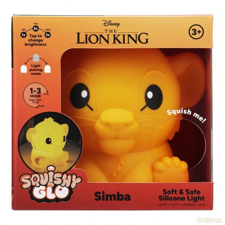 Disney Lion King SquishyGlo Silicone Light Rechargeable Simba (high: 15 cm) / Disney Król Lew silikonowa lampka z akumulatorem - Simba (wysokość 15 cm)