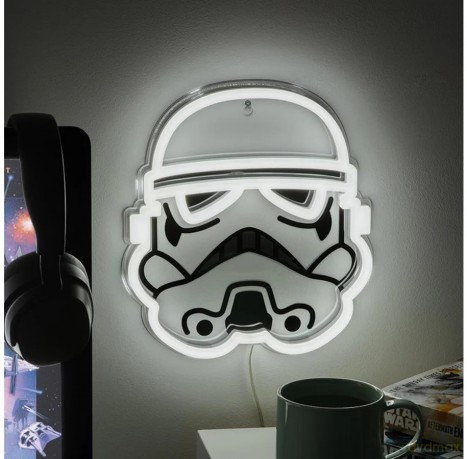 Star Wars Stormtrooper Wall Mountable Led Neon Light Lampka 25 cm