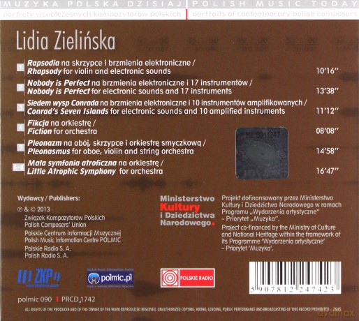 Muzyka Polska Dzisiaj. Portrety współczesnych kompozytorów polskich: Lidia Zielińska (Digipack) [CD]
