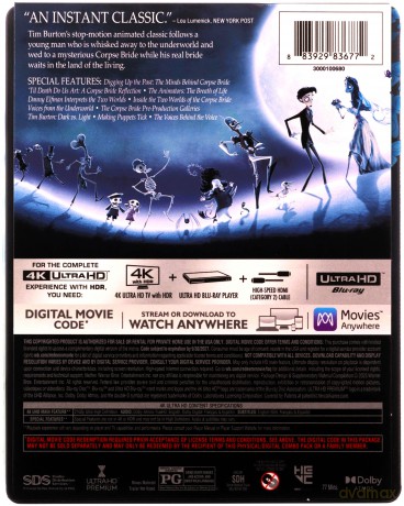 Tim Burton's Corpse Bride (Gnijąca panna młoda) (steelbook) [Blu-Ray 4K]+[Blu-Ray]
