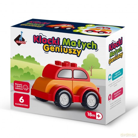 Klocki małych geniuszy Autko 6 elementów [KLOCKI]