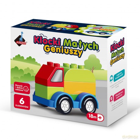 Klocki małych geniuszy Autko 6 elementów [KLOCKI]