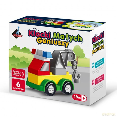 Klocki małych geniuszy Autko 6 elementów [KLOCKI]
