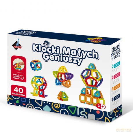 Klocki małych geniuszy Geometryczne Szczotki 40 elementów [KLOCKI]