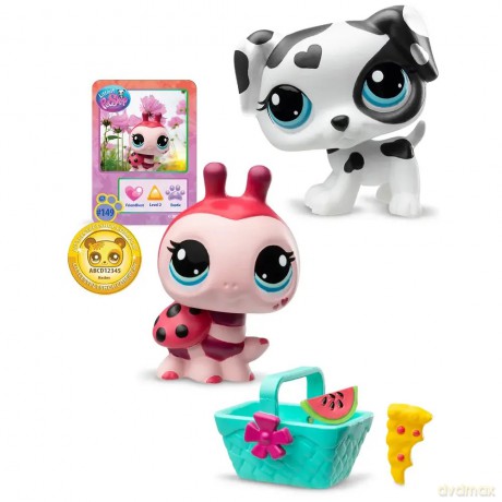 Littlest Pet Shop Zestaw figurek Piesek Dalmatyńczyk i Biedronka + akcesoria seria 3