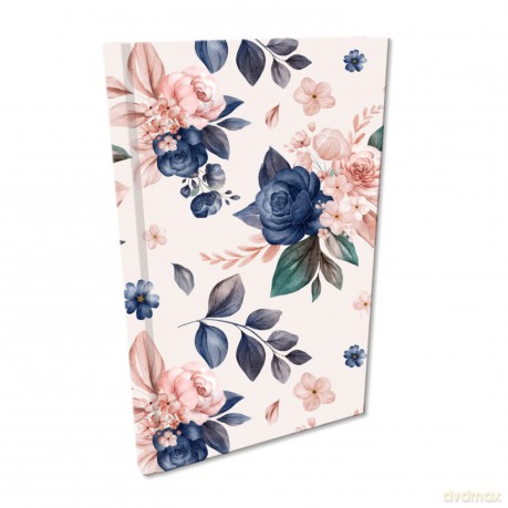 Notes A5 kratka Soft Touch Niebieskie Róże