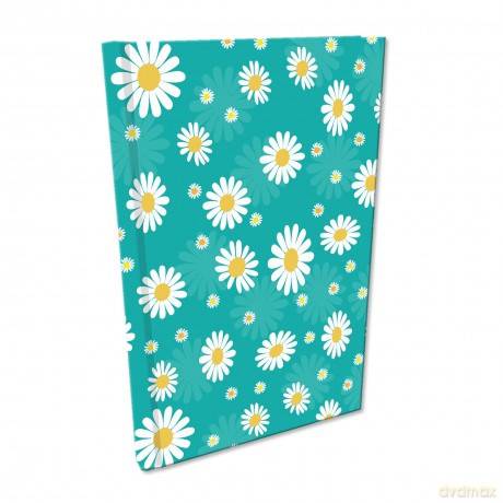 Notes A5 kratka Soft Touch Stokrotki na turkusie